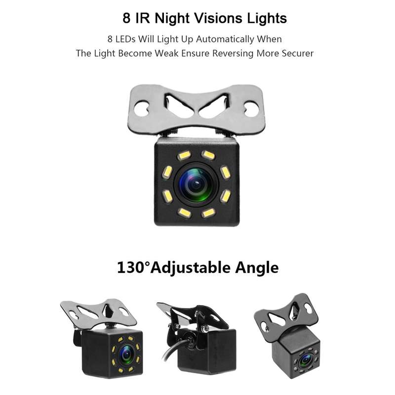R0003 LED Fill Light External Reversing Video Camera HD Night Vision CCD Car Camera 12 Lights Camera
