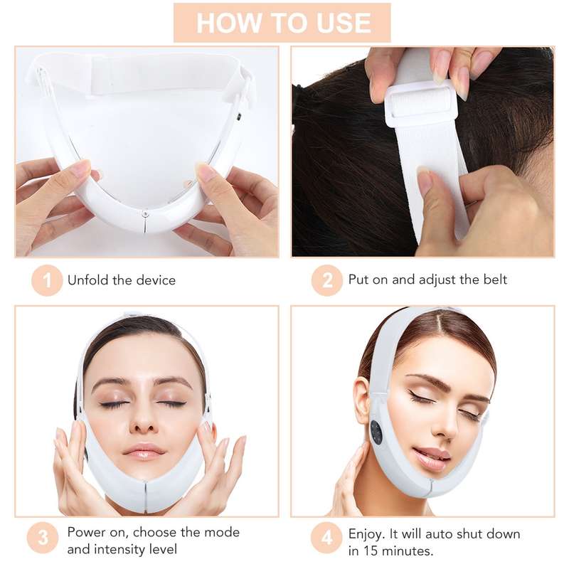 106892 EMS Microcurrent Red and Blue Light Massage Face-Lifting Instrument(White)