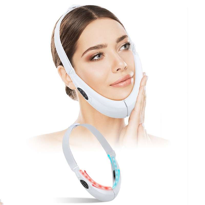 106892 EMS Microcurrent Red and Blue Light Massage Face-Lifting Instrument(White)
