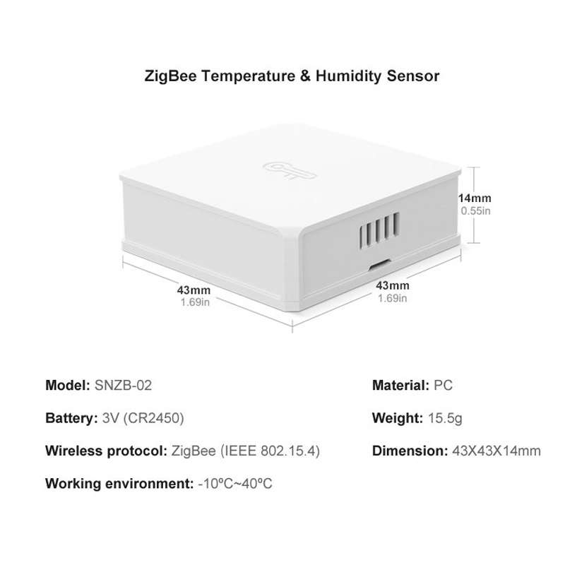 Sonoff SNZB-02 Temperature and Humidity Sensor EWelink Smart Home WiFi Remote