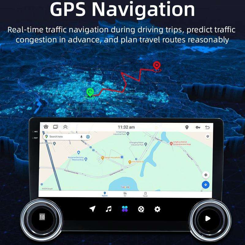 10.1 inch IPS Display + 2.5D Touch Screen Bluetooth FM Radio Car Navigation Machine, Memory: 1+32G