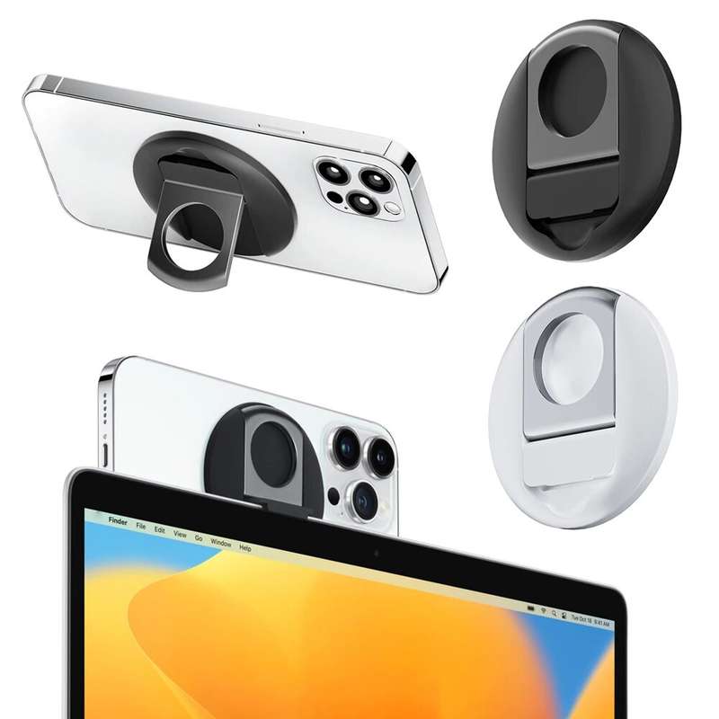 Magnetic Finger Ring Holder For MagSafe Phone MacBook Camera Mount Stand(Black)