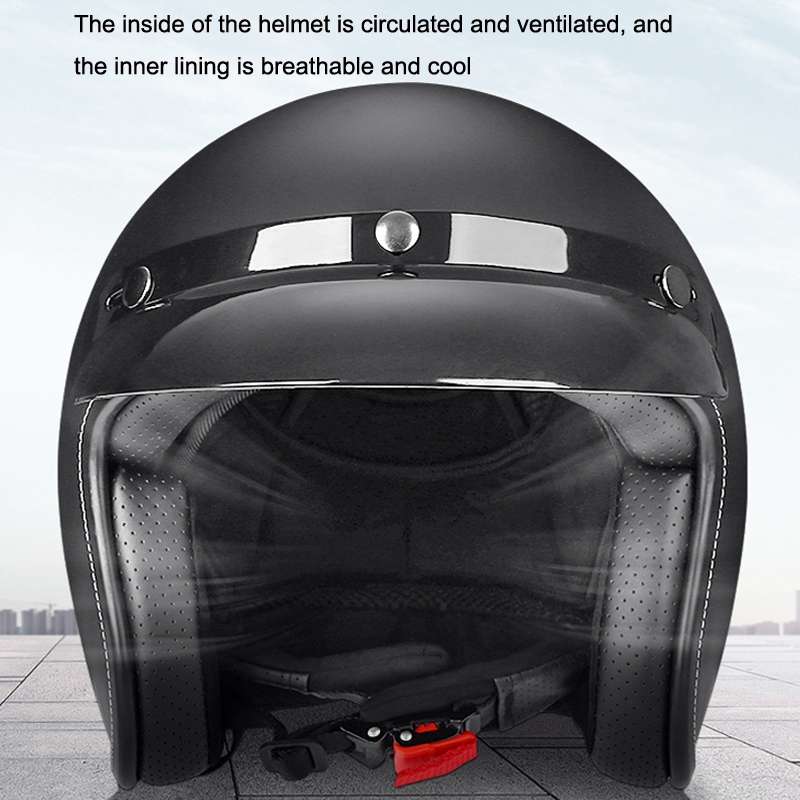 BYB 701 All Seasons Retro Motorcycle Helmet, Size: L(Bright White)
