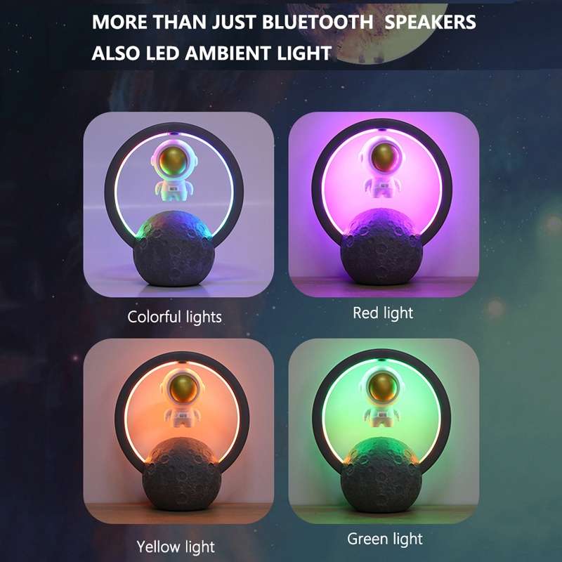 Y-598 Suspended Astronaut Bluetooth Speaker RGB Light Subwoofer Ornament,Spec: 598A Golden
