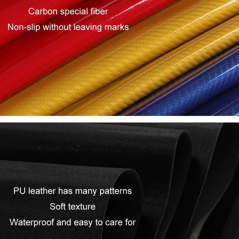 Car Steering Wheel Carbon Fiber Breathable Wear-resistant Leather Case, Size: 38cm(Yellow D Shape)