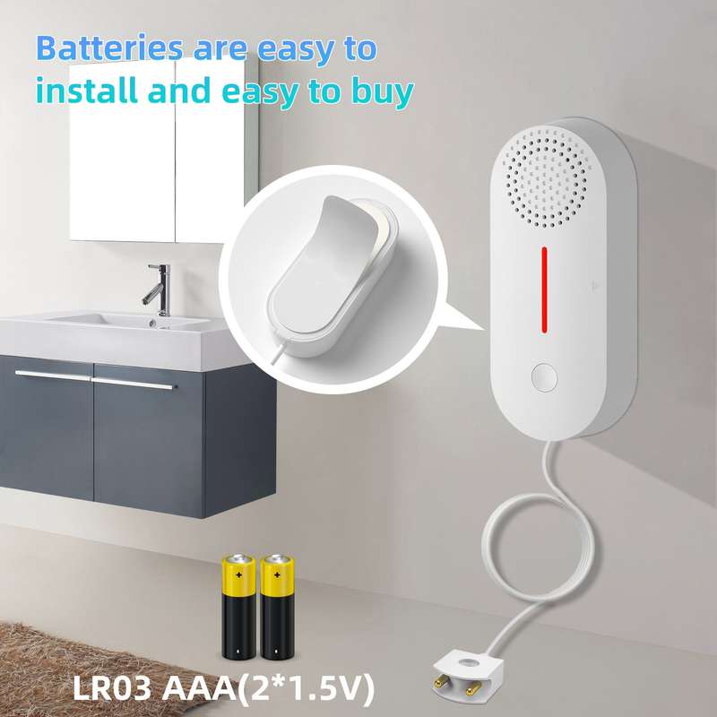 Tuya WIFI Sound and Light Water Immersion Alarm Leak Sensor Overflow Alarm Detector