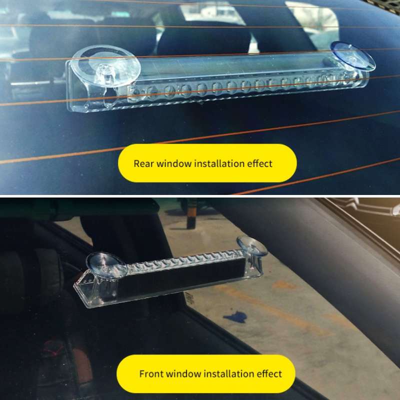 Wiring Free Rear Window Solar LED Sensor Car Warning Light(Blue)