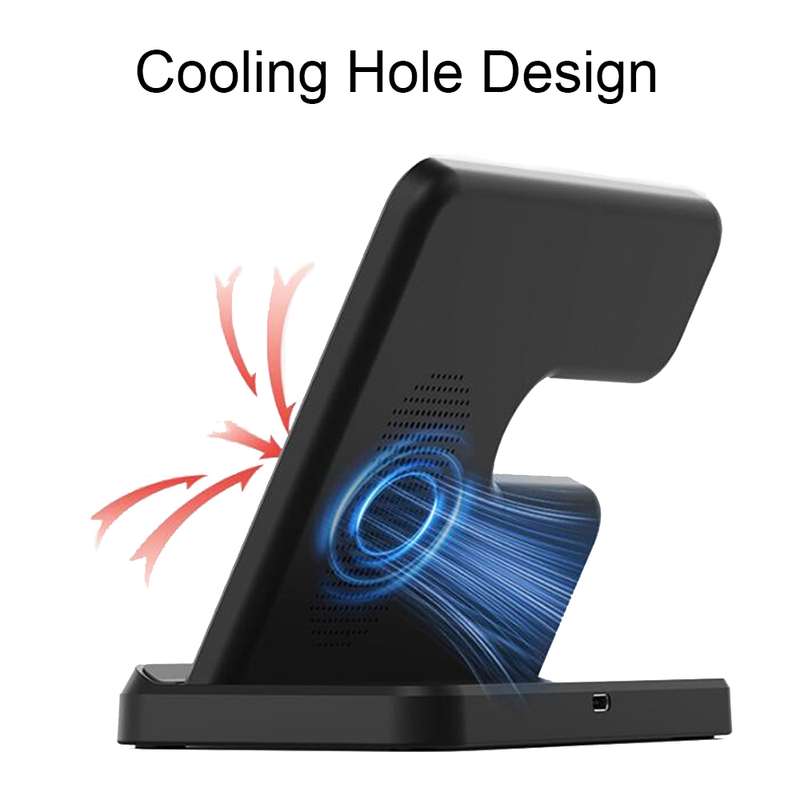 EDCS889 for Samsung Series 3 In 1 Mobile Phone Watch Earphone Wireless Charger(Black)