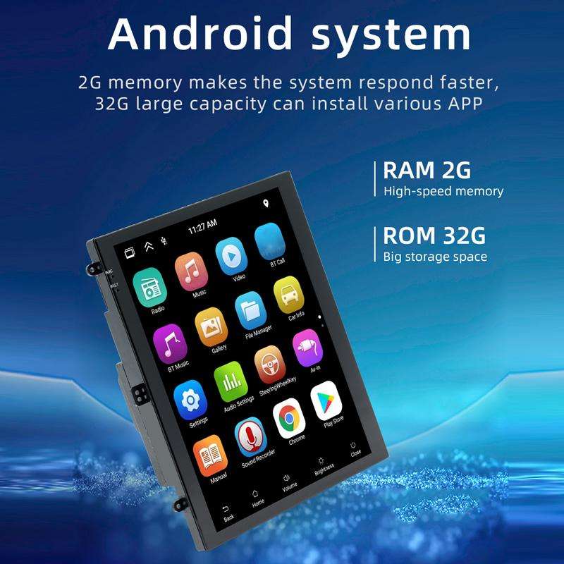 9.7 inch Vertical Screen Bluetooth Radio Android 13 GPS Navigation Device, Memory: 2+32G