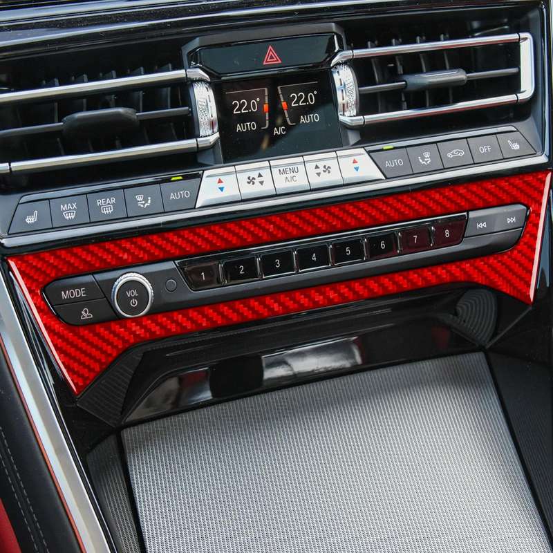 For 2019-2024 BMW 8 Series G14 Universal CD Panel Sticker for Left and Right Drive(Red)