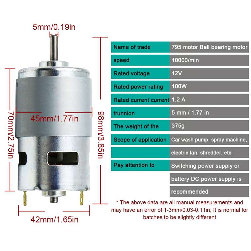 795 Spindle Motor High Speed High Power Large Torque with Ball Bearing