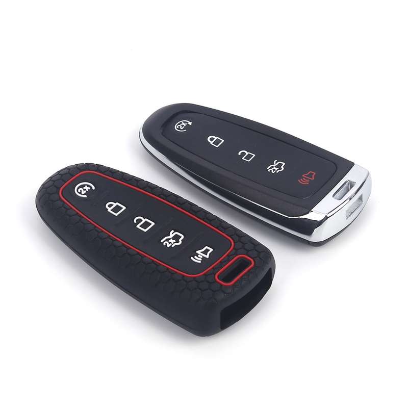 For Ford Edge/Explorer 2pcs 5-Button Key Silicone Case(Sea Blue)