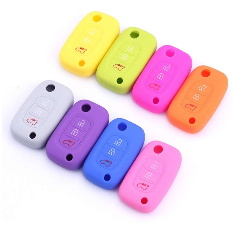 For Mercedes-Benz Smart Folding 2pcs 3 Button Silicone Key Case(Black)