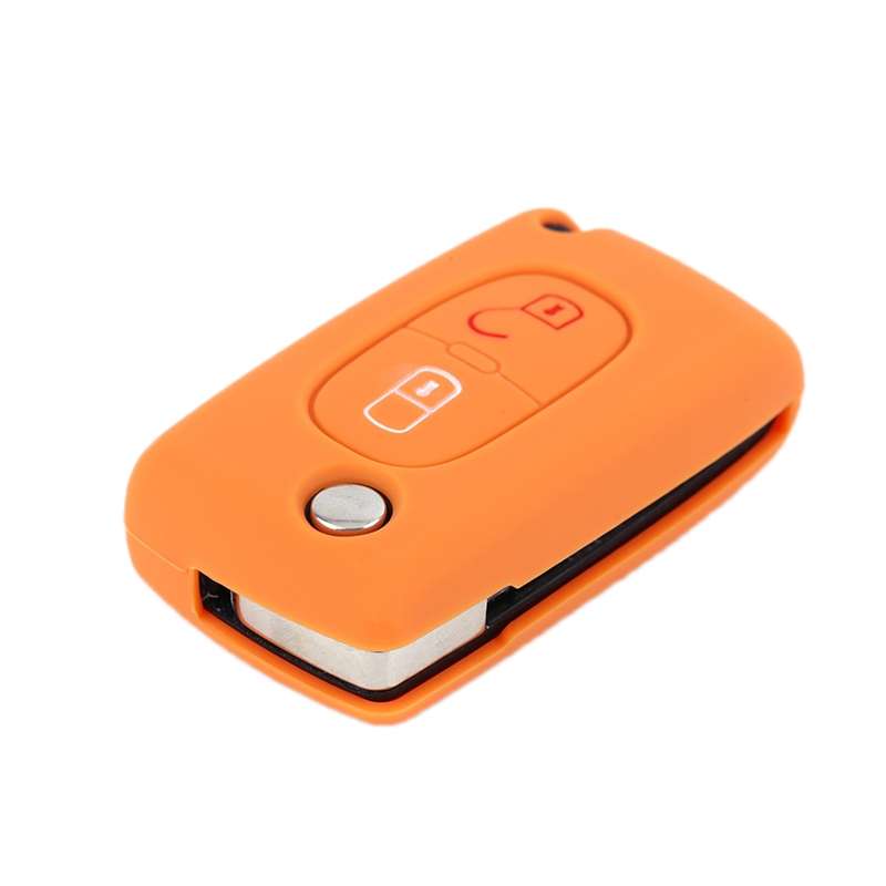 2pcs Car Key Cover for Peugeot 206/207/4008/3008 Citroen Sega/Triumph/C5(Luminous Blue)