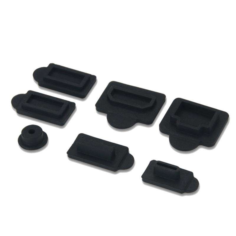 For PS5 2sets 7pcs/Set Dust Plug Silicone Dust Protector Anti-Dust Cover(Blue)