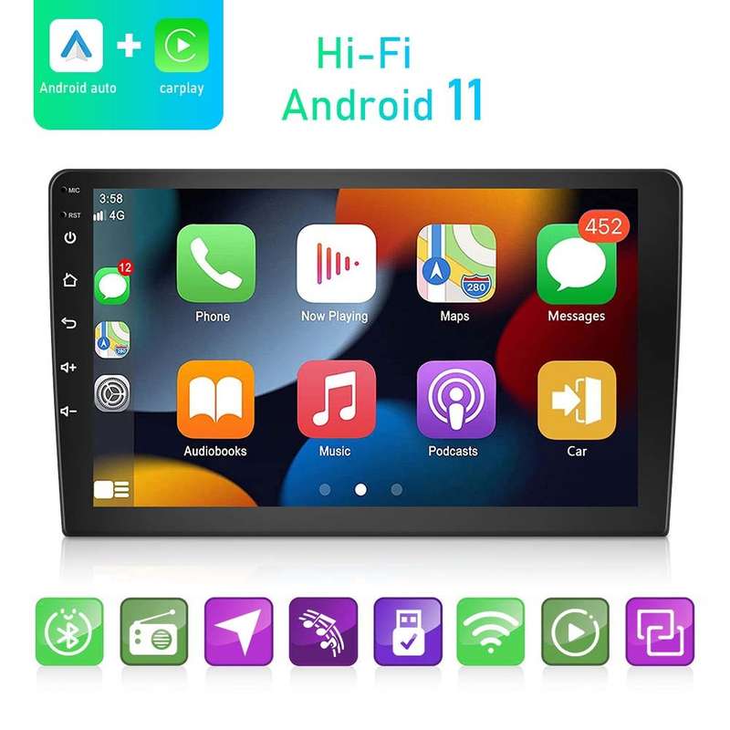 A3018 9 Inch Android Navigation CarPlay 2+64G Dual-Spindle Universal Central Control Screen Car Navi