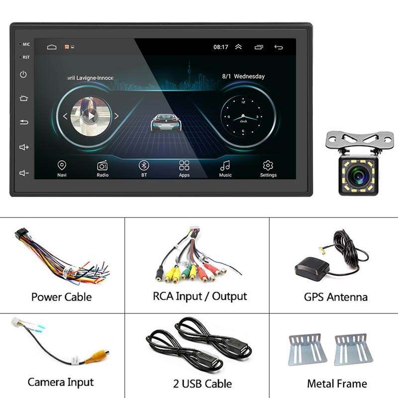 A2222KT 7 Inch Android Navigation WiFi Version 1+32G GPS Bluetooth 2.5D Screen Car Central Control M