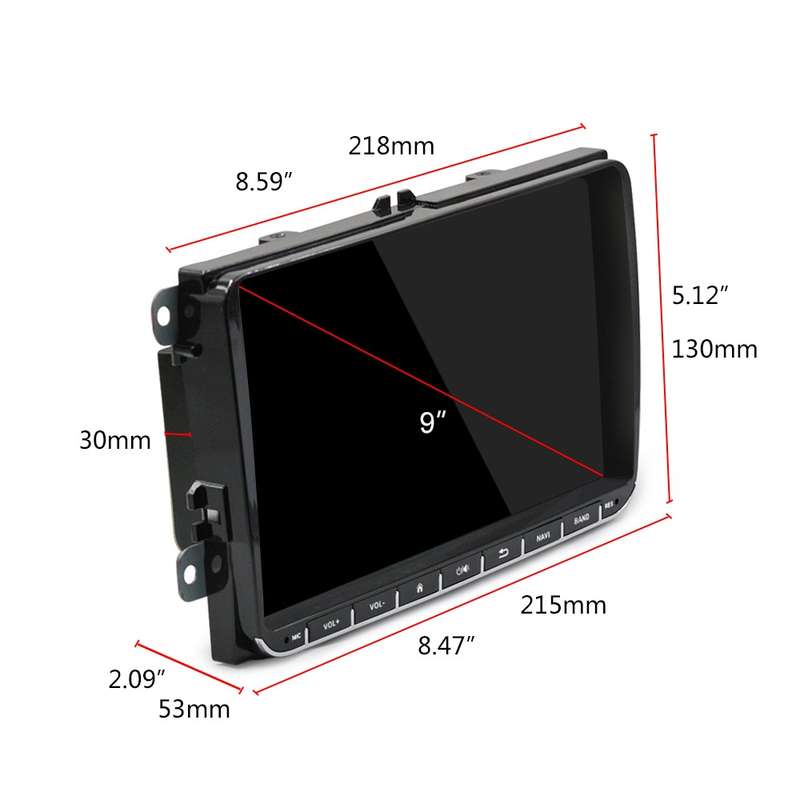 A2743 For Volkswagen 1+16G 9-inch Central Control Large Screen With Carplay Car Android10.0 Navigato