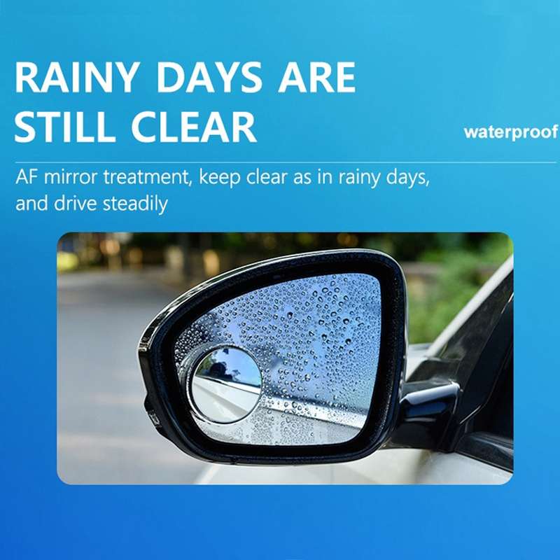 1pair Reversing Mirror Small Round Mirror HD Large View Suction Cup Blind Spot Mirror(Black)