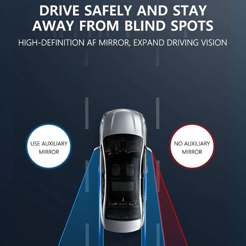 1pair Reversing Mirror Small Round Mirror HD Large View Suction Cup Blind Spot Mirror(Black)