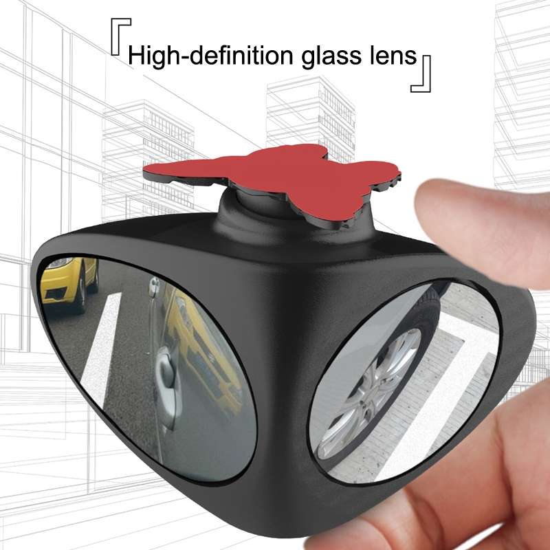 2 in 1 Car Blind Spot Mirror Reversing Parking Wide Angle Mirror 360 Degree Rotation Adjustable Conv
