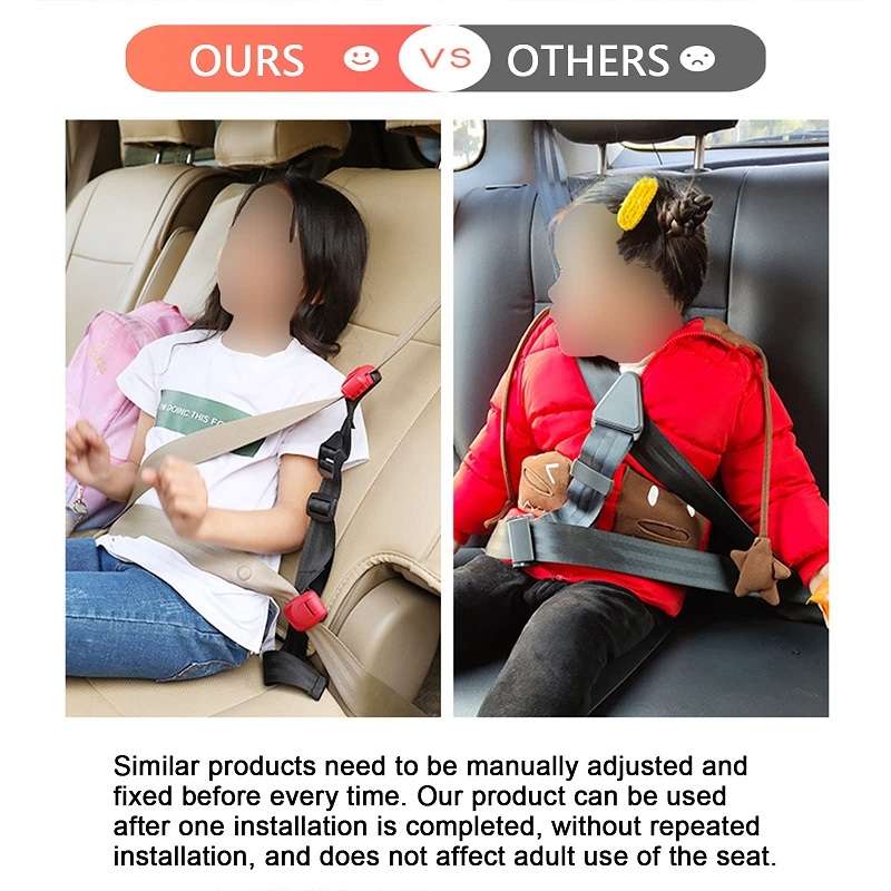 Car Child Seat Safety Belt Adjustment Anti-collision Limit Fixer(Red)