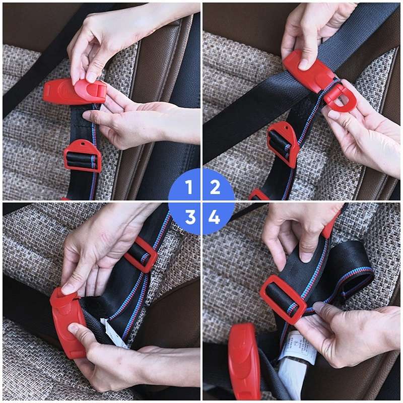 Car Child Seat Safety Belt Adjustment Anti-collision Limit Fixer(Red)