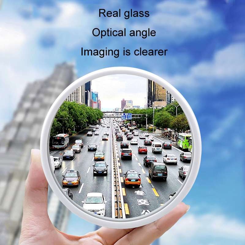 1pair Car Rearview Auxiliary Mirror Blind Spot Viewing Mirror(Black)