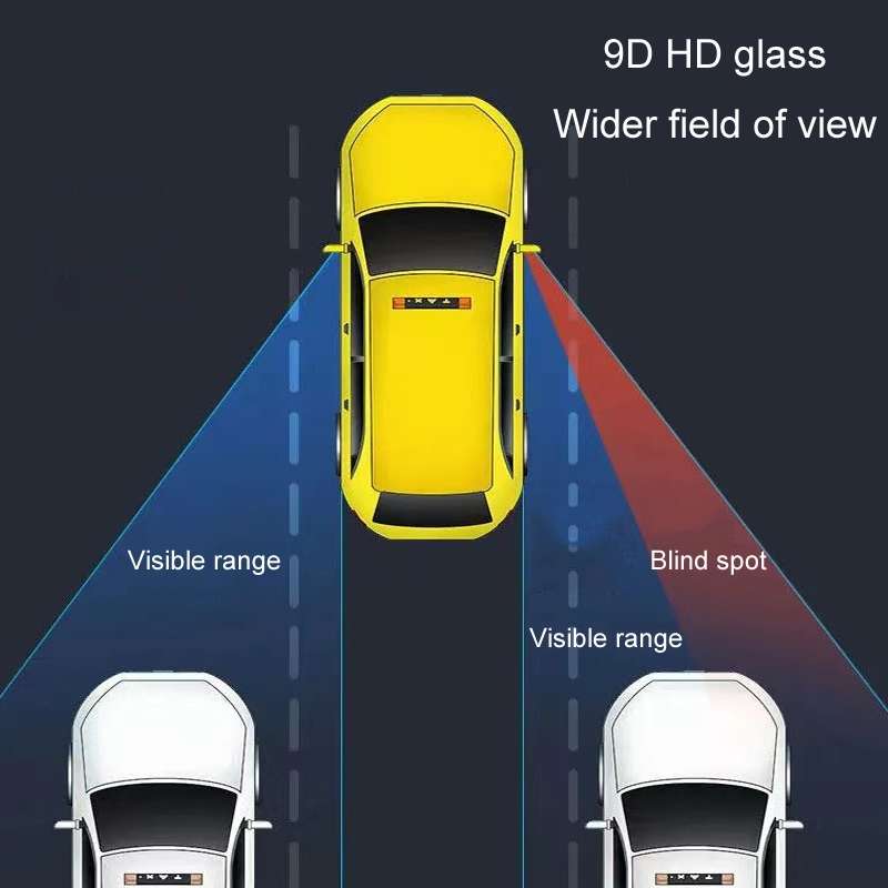 1pair Car Rearview Auxiliary Mirror Blind Spot Viewing Mirror(Black)