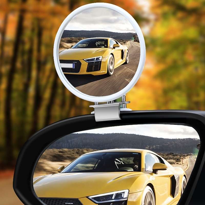 1pair Car Rearview Auxiliary Mirror Blind Spot Viewing Mirror(Black)
