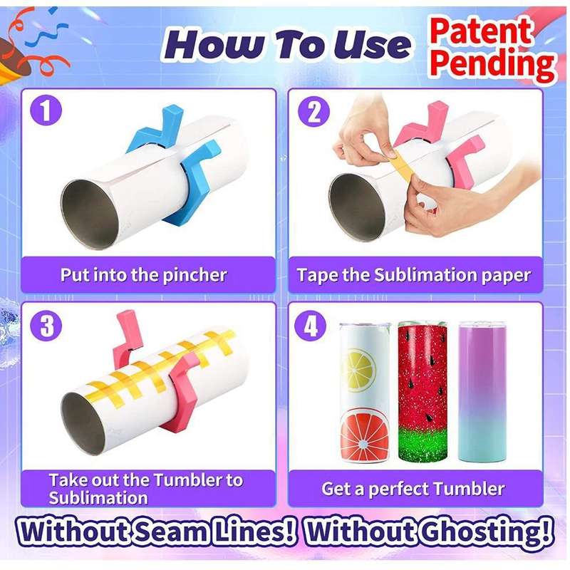 Pinch Tumblers Clamp Strong Hold Sublimation Tumblers Pinch Accessory(Blue)
