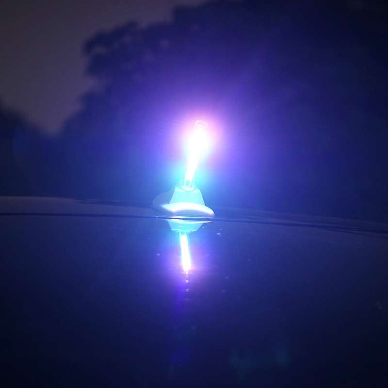 Car Solar Shark Fin With Antenna LED Warning Light, Specification: White with Remote Control