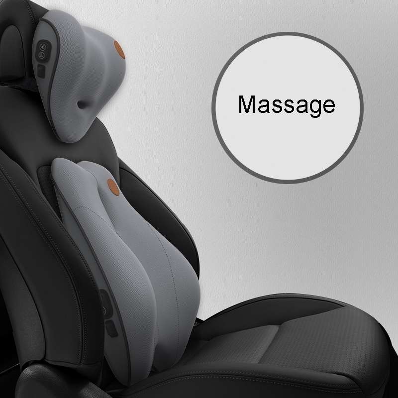 SR-21 Car Lumbar Cushion Headrest Seat Memory Foam Accessories, Style: Massage Headrest (Gray)
