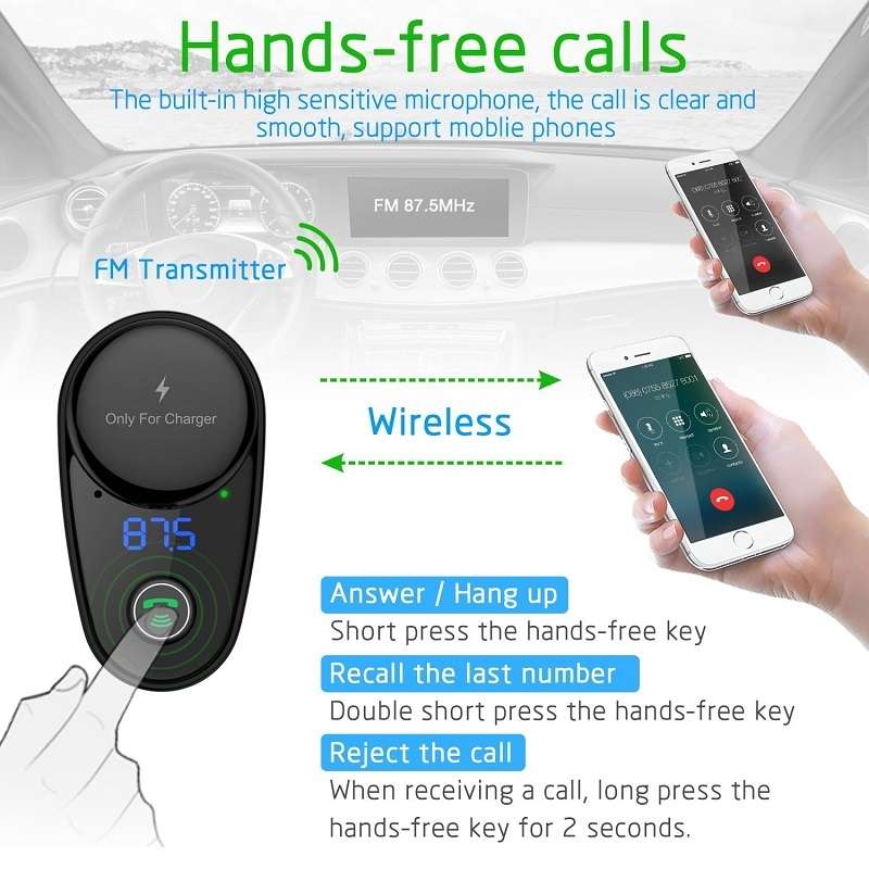 S-06 Bluetooth Multifunctional Car Cigarette Lighter 100W One for Two High Power Charger