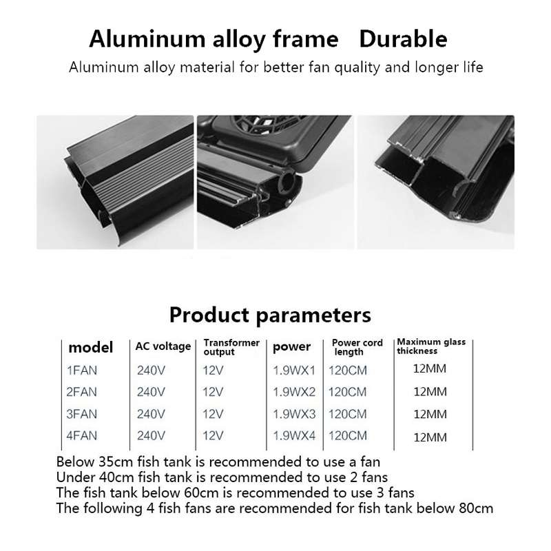 Fish Tank Cooling Fan Cooling Silent Aquarium Fan, Specification: 1 Head EU Plug