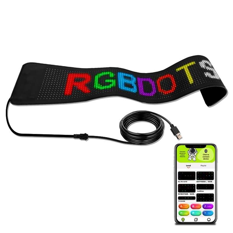 276x90mm Vehicle Rear Window Color Flexible LED Electronic Screen
