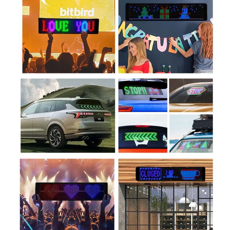 276x90mm Vehicle Rear Window Color Flexible LED Electronic Screen