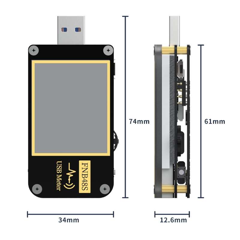FNIRSI FNB48S USB Voltage Ammeter Multifunctional Fast Charge Tester, Specification: Bluetooth