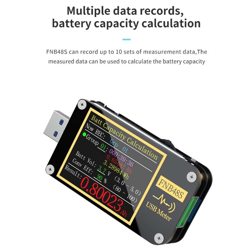 FNIRSI FNB48S USB Voltage Ammeter Multifunctional Fast Charge Tester, Specification: Bluetooth