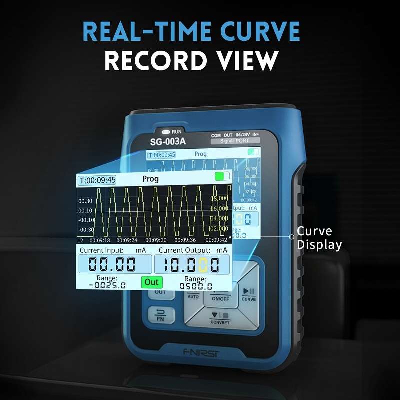 FNIRSI SG-003A Multifunctional PWM Signal Generator 4-20ma Voltage Current Calibrator, EU Plug(Blue)