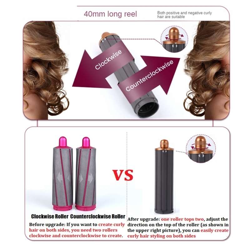 For Dyson Airwrap Hair Dryer HS01 / HS05 / HD08 18.6 x 4cm Upgraded Long Curling Barrels Nozzle With