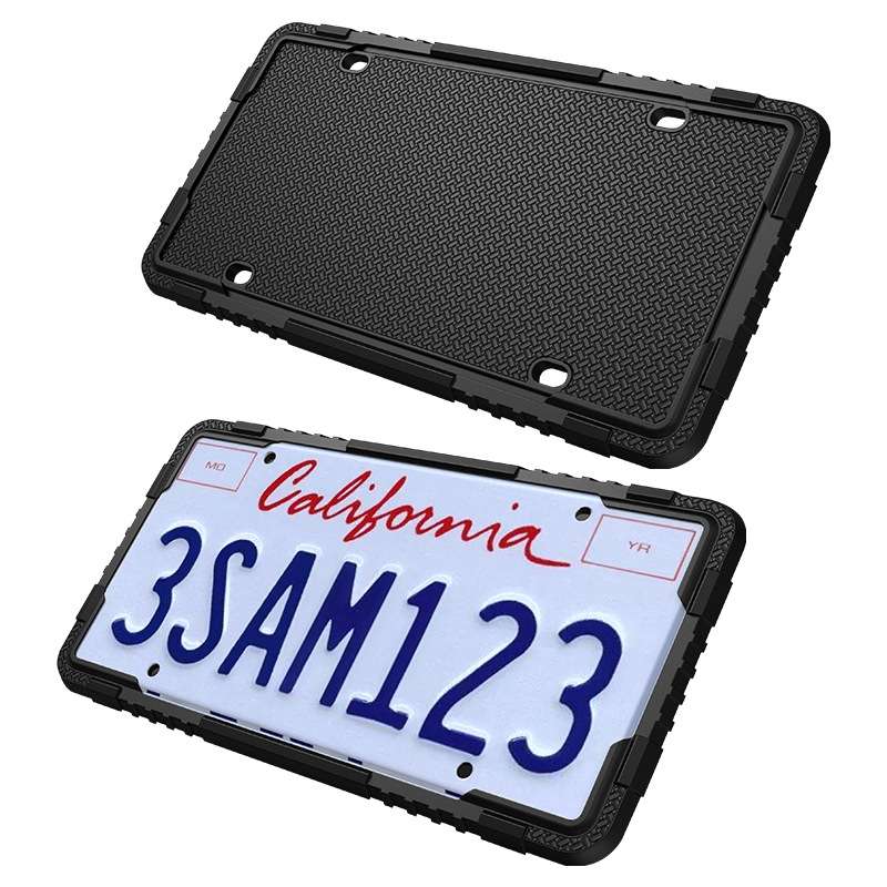 For North American Models Silicone License Plate Frame, Specification: 2pcs Blue+Screw
