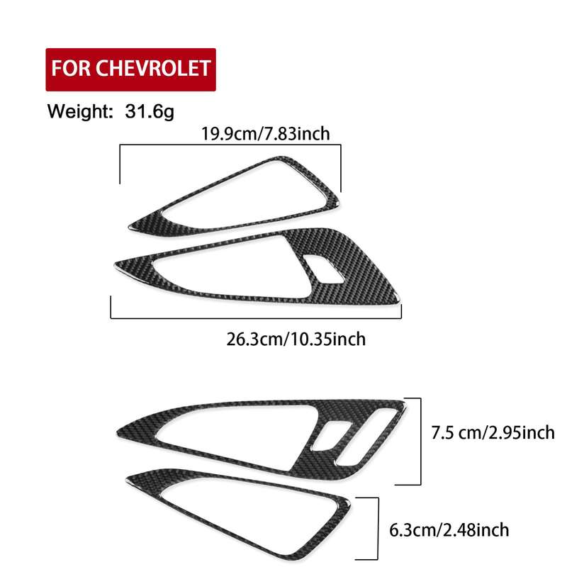 For Chevrolet Malibu 2016-2024 4pcs /Set Left-hand Drive Door Handle Sticker(Red)