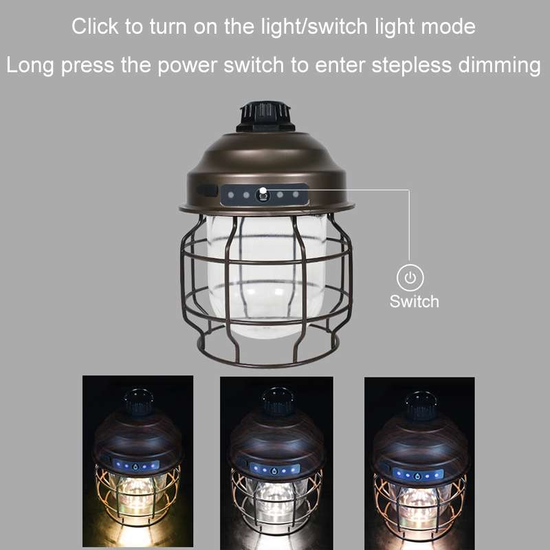 Outdoor Camping Portable Light With Carabiner, Color: Copper