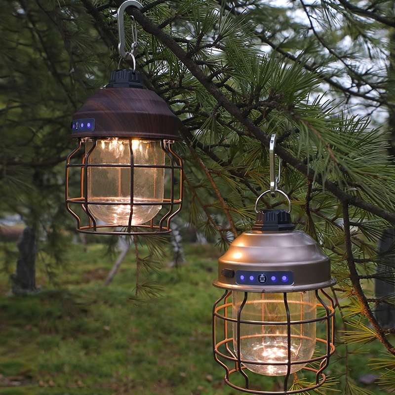 Outdoor Camping Portable Light With Carabiner, Color: Copper