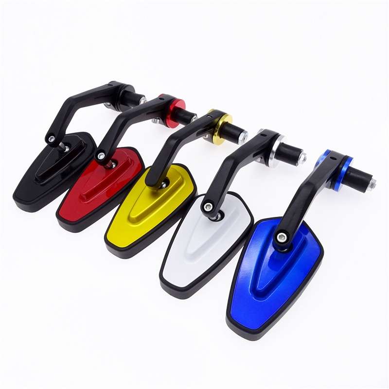 Motorcycle Handle All Aluminum Cherry Rearview Mirror(Blue)