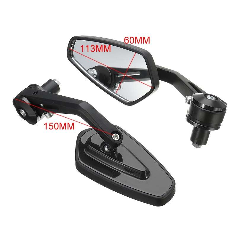 Motorcycle Handle All Aluminum Cherry Rearview Mirror(Blue)
