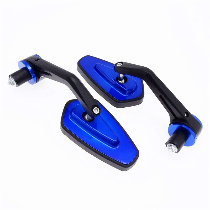 Motorcycle Handle All Aluminum Cherry Rearview Mirror(Blue)