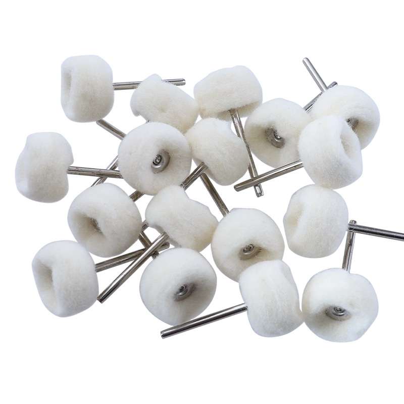 100pcs MT-3YM Cashmere Ball Polishing Wheel Metal Mirror Polishing With Rod Wool Grinding Head