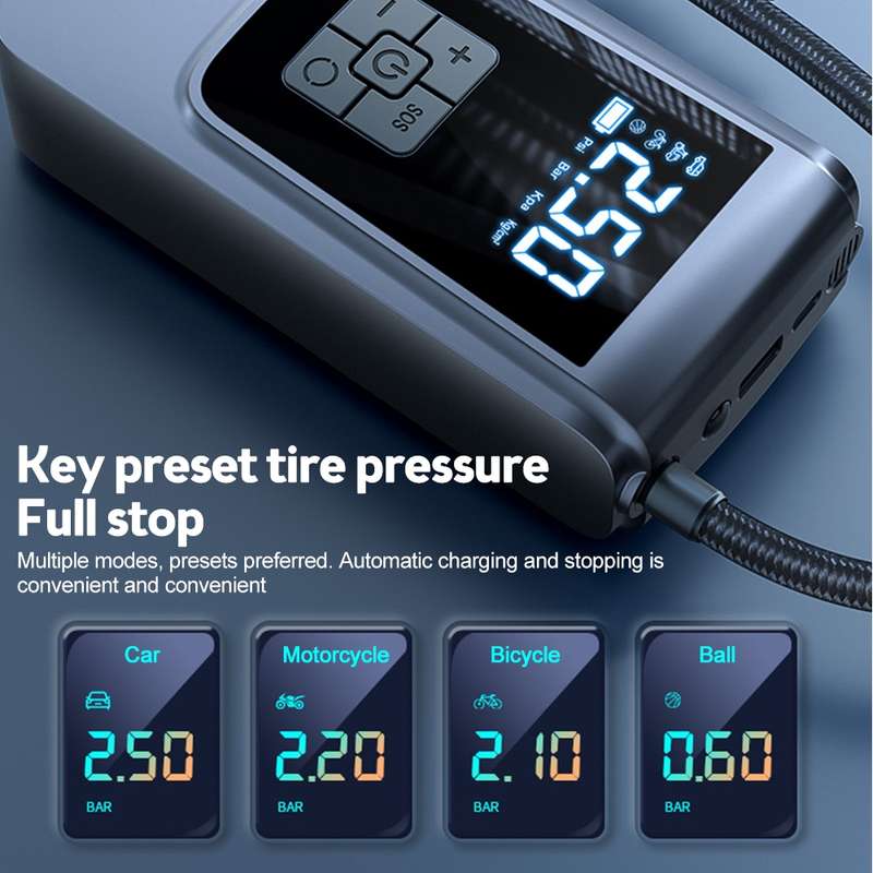 SUITU ST-9624A 150psi Air Pump Intelligent Digital Display Car Bicycle Ball Electric Pump Cylinde